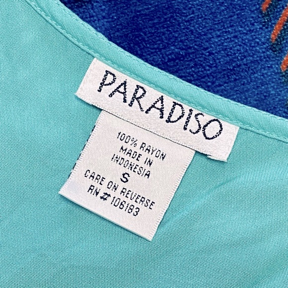 Paradiso Teal Beaded Crop Top - Picture 3 of 7